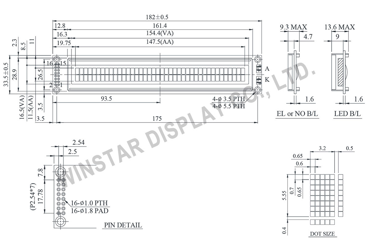 WH4002A Character Display LCD 40x2, LCD 40x2, 40x2 LCD, 40x2 LCD Display, Display 40x2