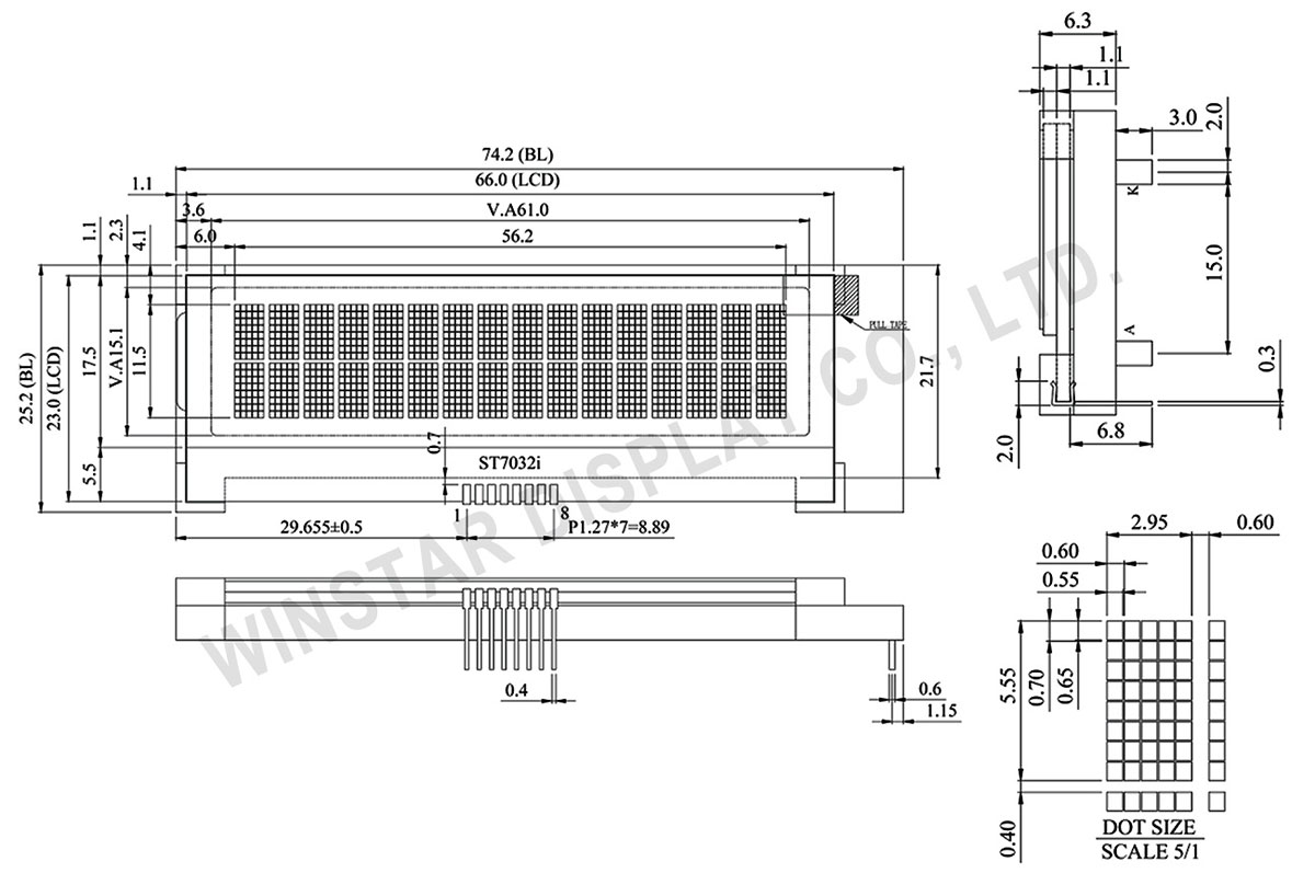 I2C LCD Display Module, I2C Display, I2C LCD 16x2, I2C LCD Module - WO1602G Display 16x2 I2C
