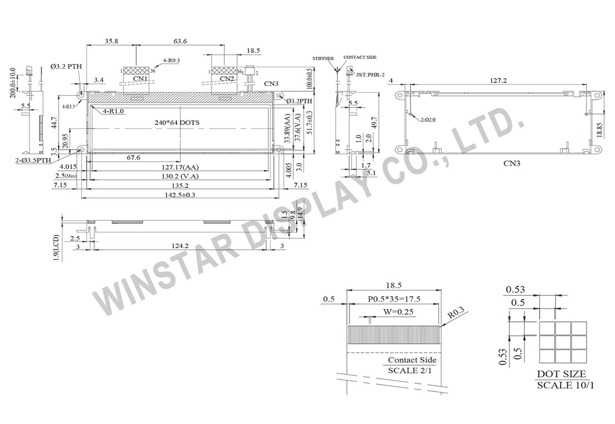 LCD COG Module 240x64 - Winstar WO24064A1