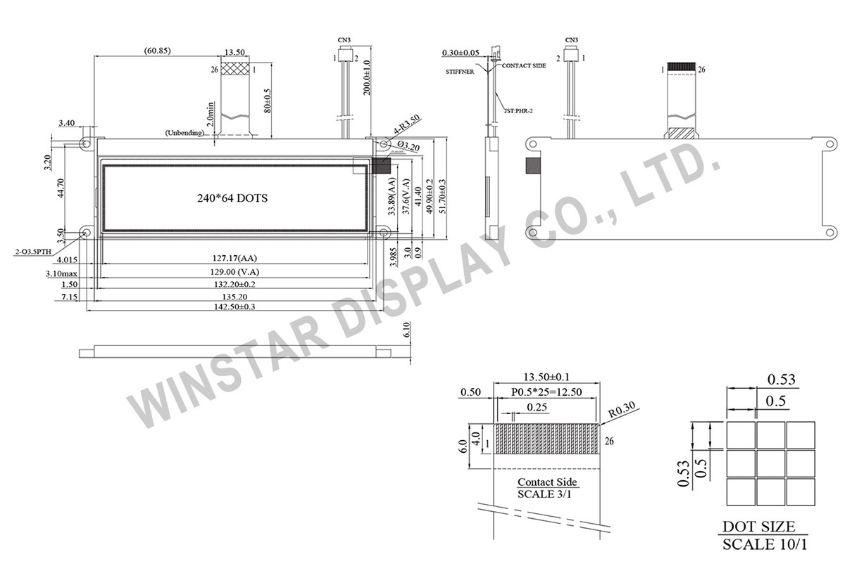 COG Display LCD 240x64 - Winstar WO24064B