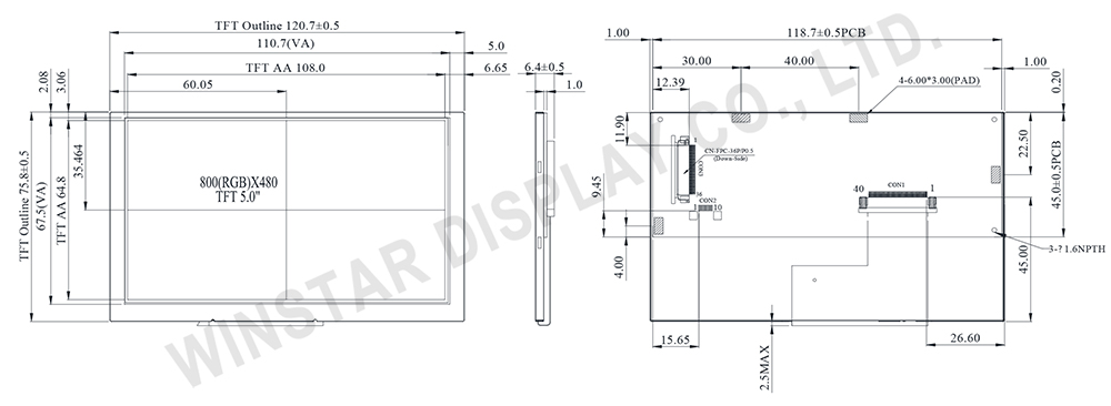 TFT Q Series - 5” WF50Q Spec.