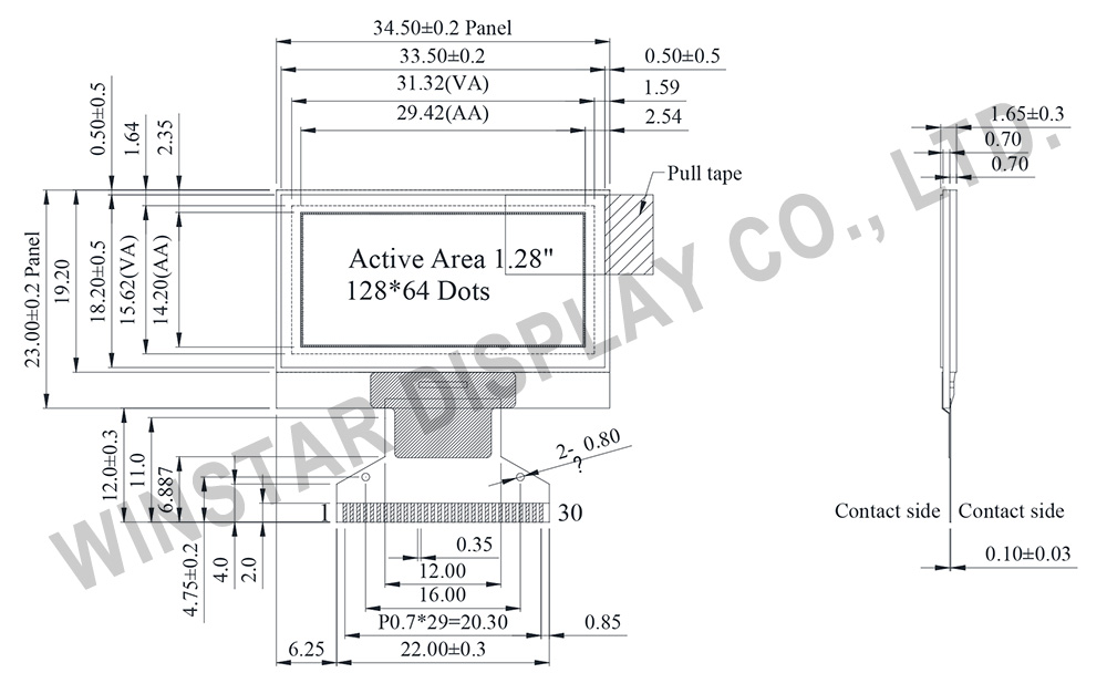 OLED 1.28” WEO012864L