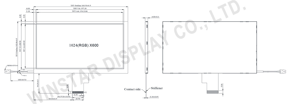 LVDS 7 inch TFT WF70B High Brightness
