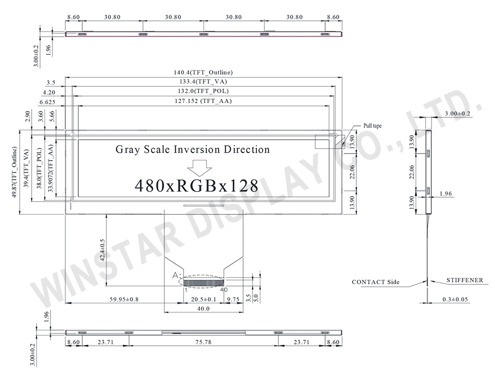 WF52ASZASDNN0 - 5.2” WF52A O-Film with High Brightness