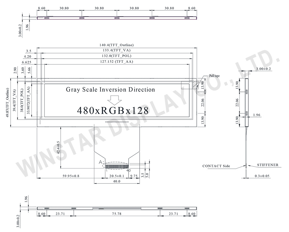 WF52ATZASDNN0 - 5.2” TFT WF52A with O Film Technology