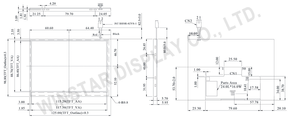 Winstar Display - 5.7 inch TFT-LCD WF57F - spec