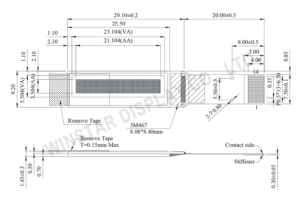 Winstar Display - 0.84 inch OLED WEO009616A