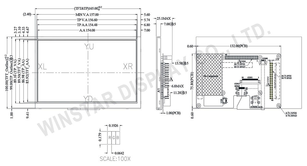 1.54 inch OLED WEO012864A spec.