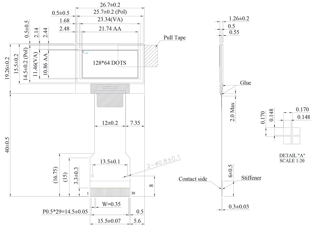 WEO012864C-ZIF Spec - Winstar