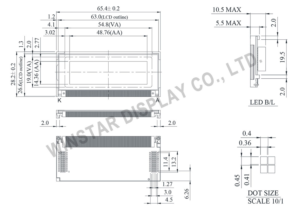 WG12232BP1 - Graphic Mono, Display LCD Module - Winstar Display