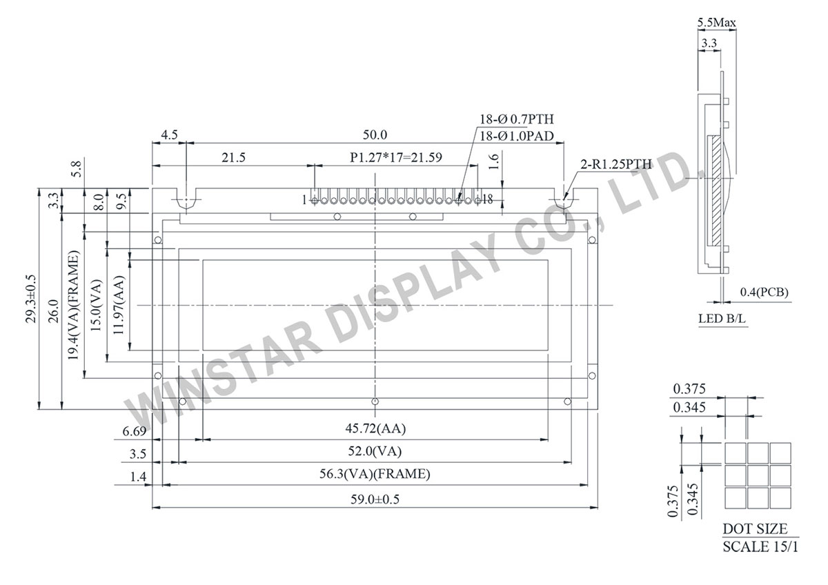 Winstar WG12232D - 122 x 32 Graphical LCD Displays