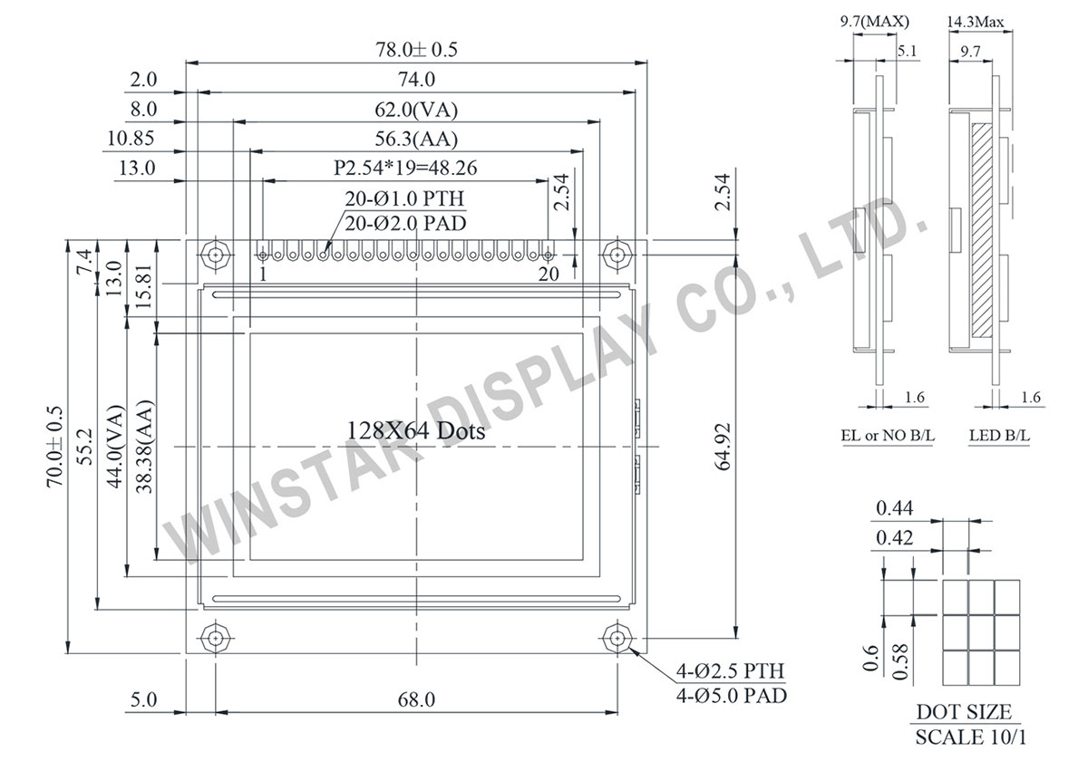 LCD Graphic Display 128x64, LCD Display 128x64 WG12864C