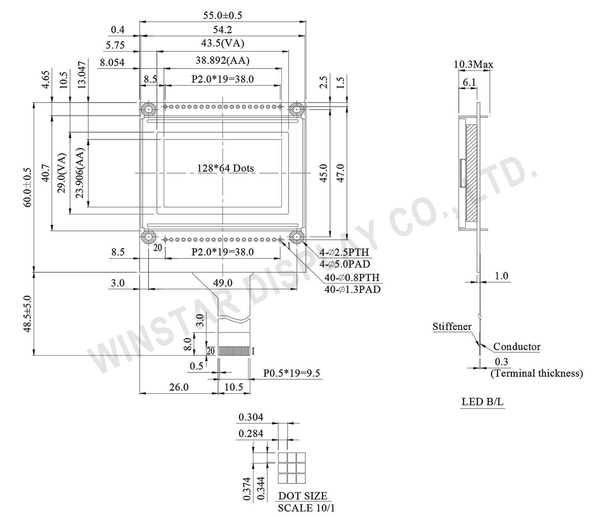 WG12864EP2 - 128x64 Graphical LCD