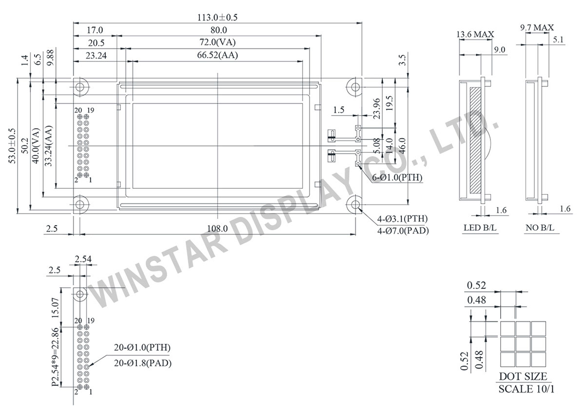 Winstar 128x64 Graphic Module - WG12864K