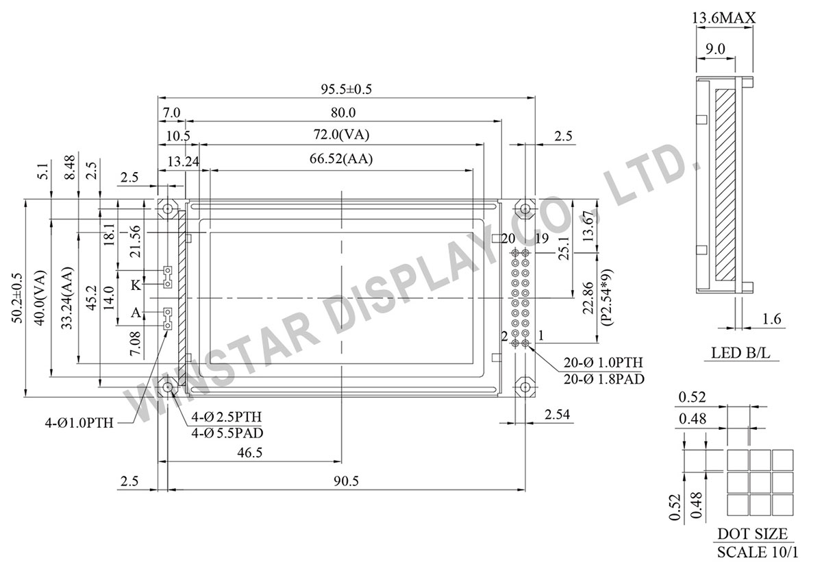 Winstar 128x64 Graphics LCD Display - WG12864M