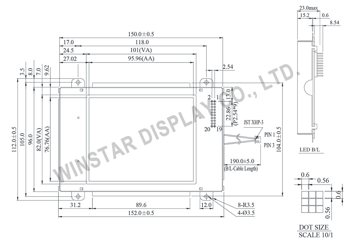 Winstar 160x128 LCD Display Graphic - WG160128C