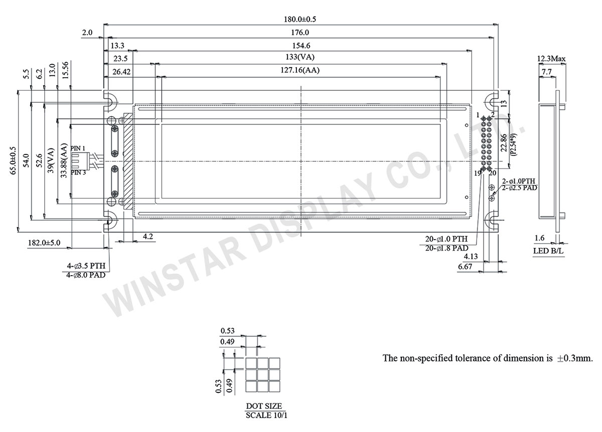 Winstar Graphic LCD Display 240x64 - WG24064C