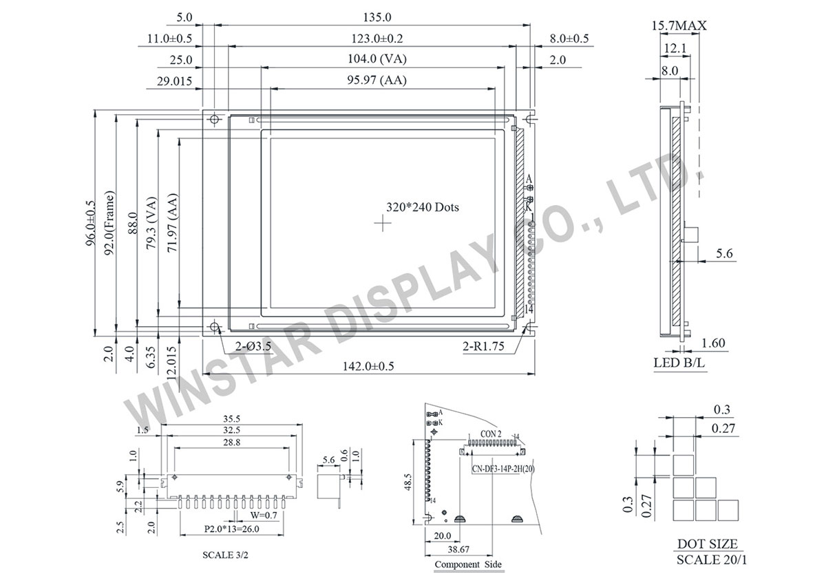 Winstar Graphic LCD Module 320x240 - WG320240D1