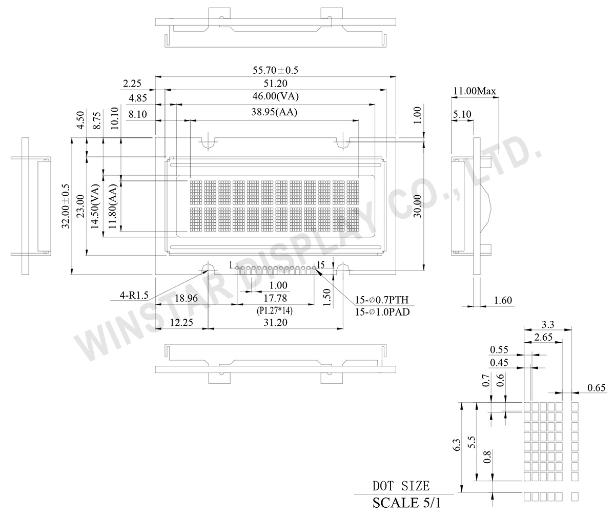 Winstar 12x2 OLED Character - WEH001202A