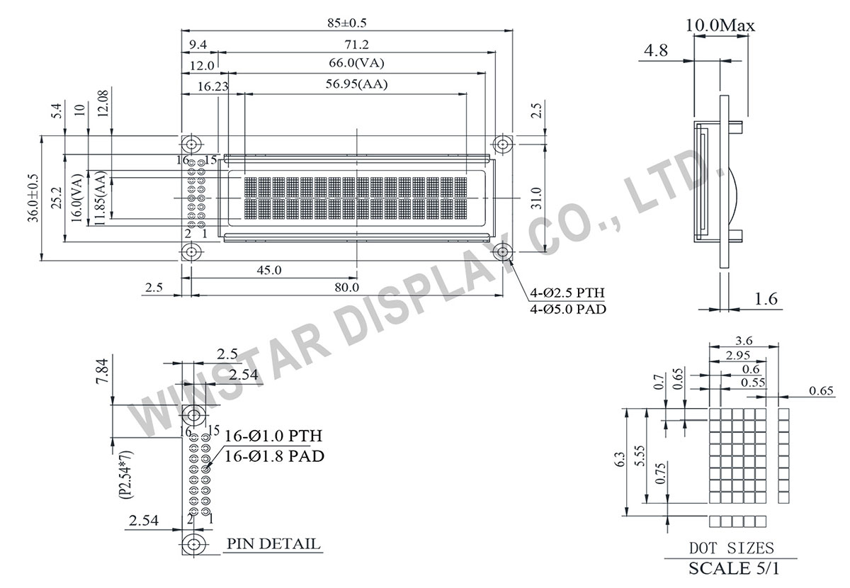 WEH001602C - OLED Character Display 16x2