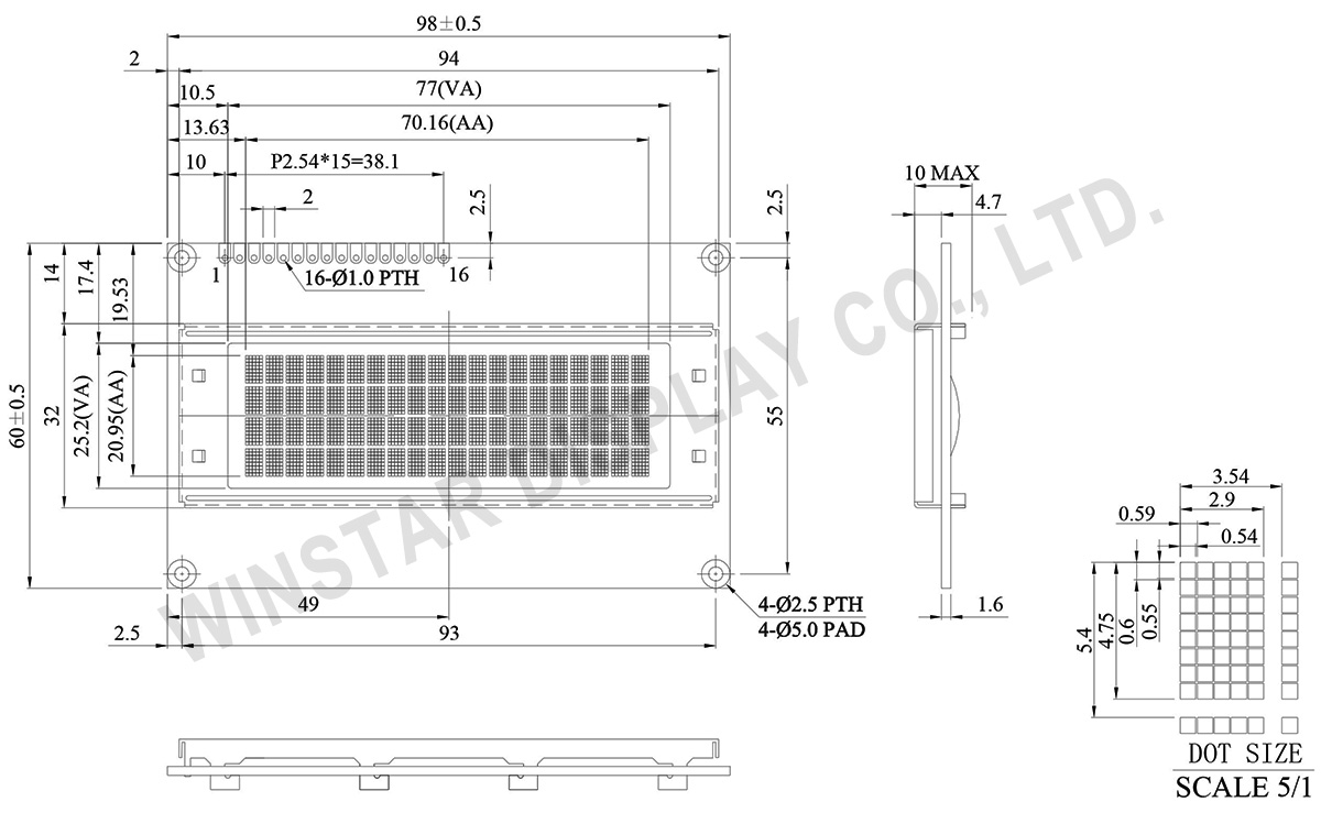 WEH002004A - 20x4 OLED Display, 20x4 OLED