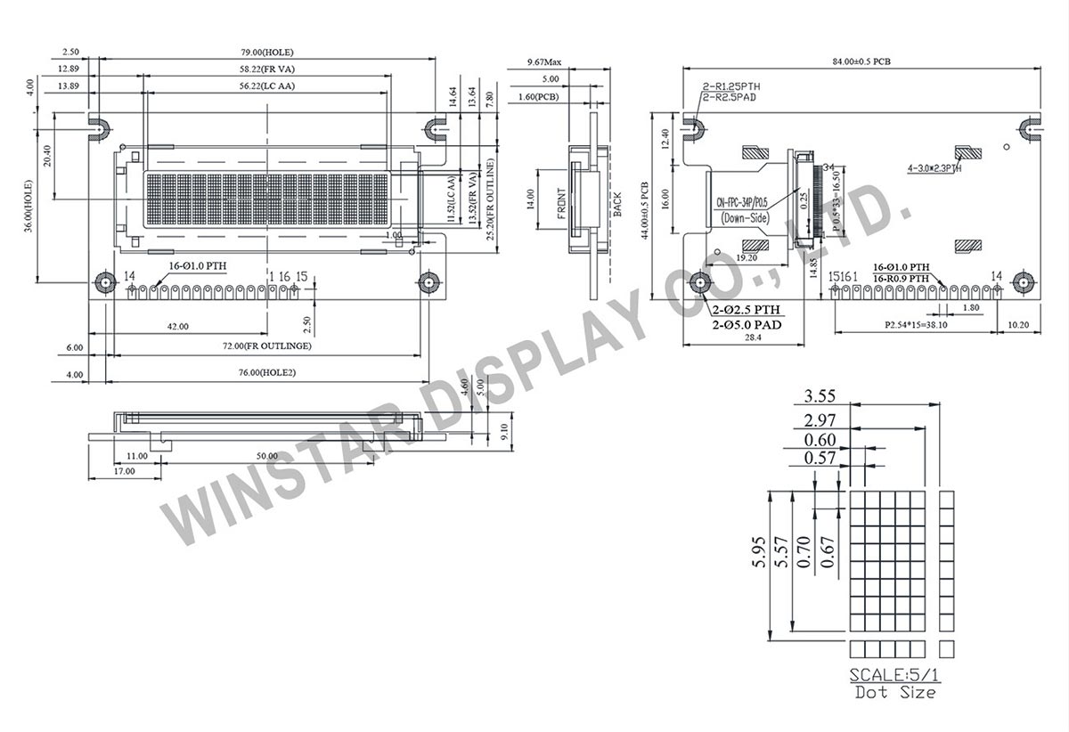 WEO001602G - COG OLED, OLED LCD Display 16 x 2