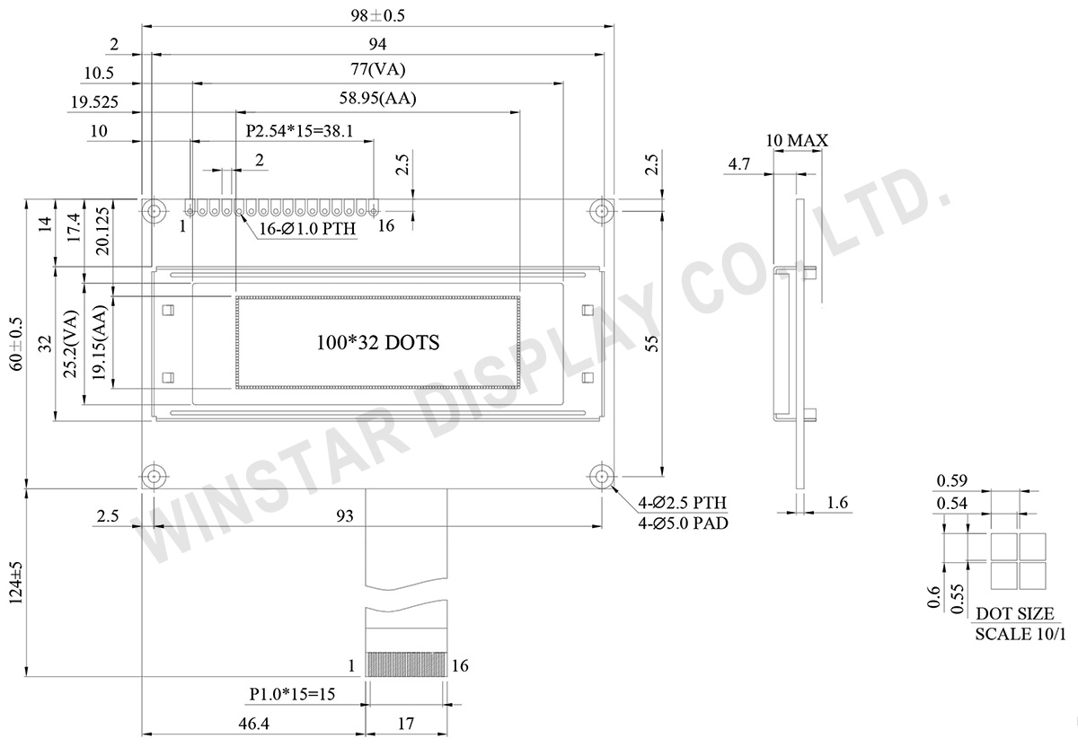 WEG010032B - 100x32 Graphic OLED Display
