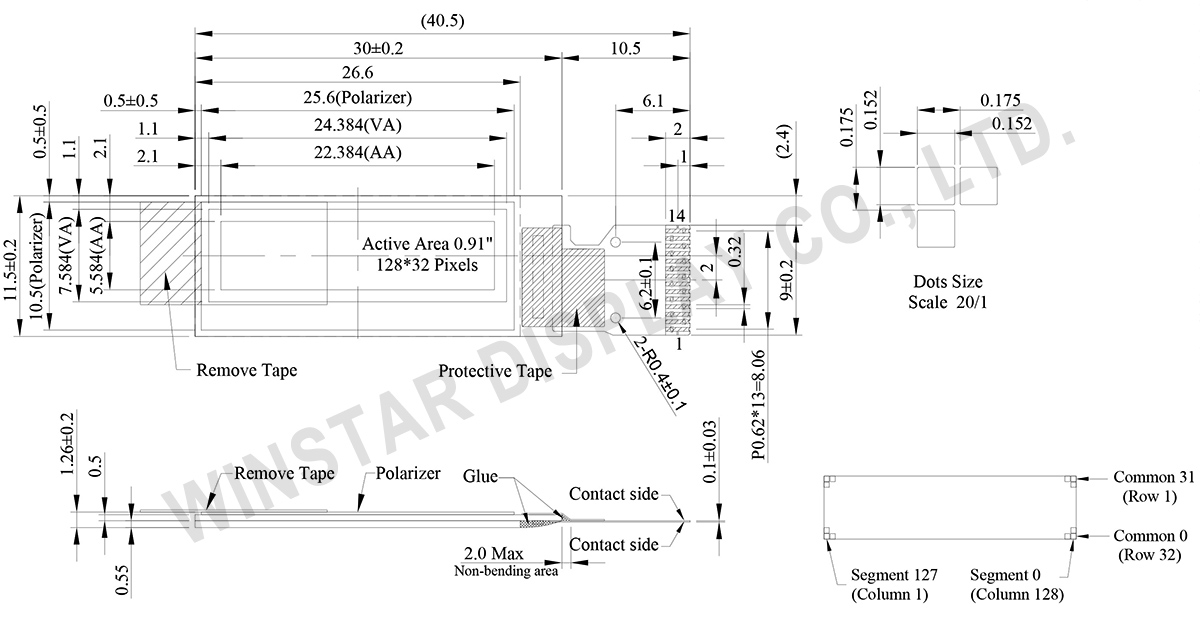 Winstar 0.91,OLED I2C, OLED I2C Display - WEO012832F