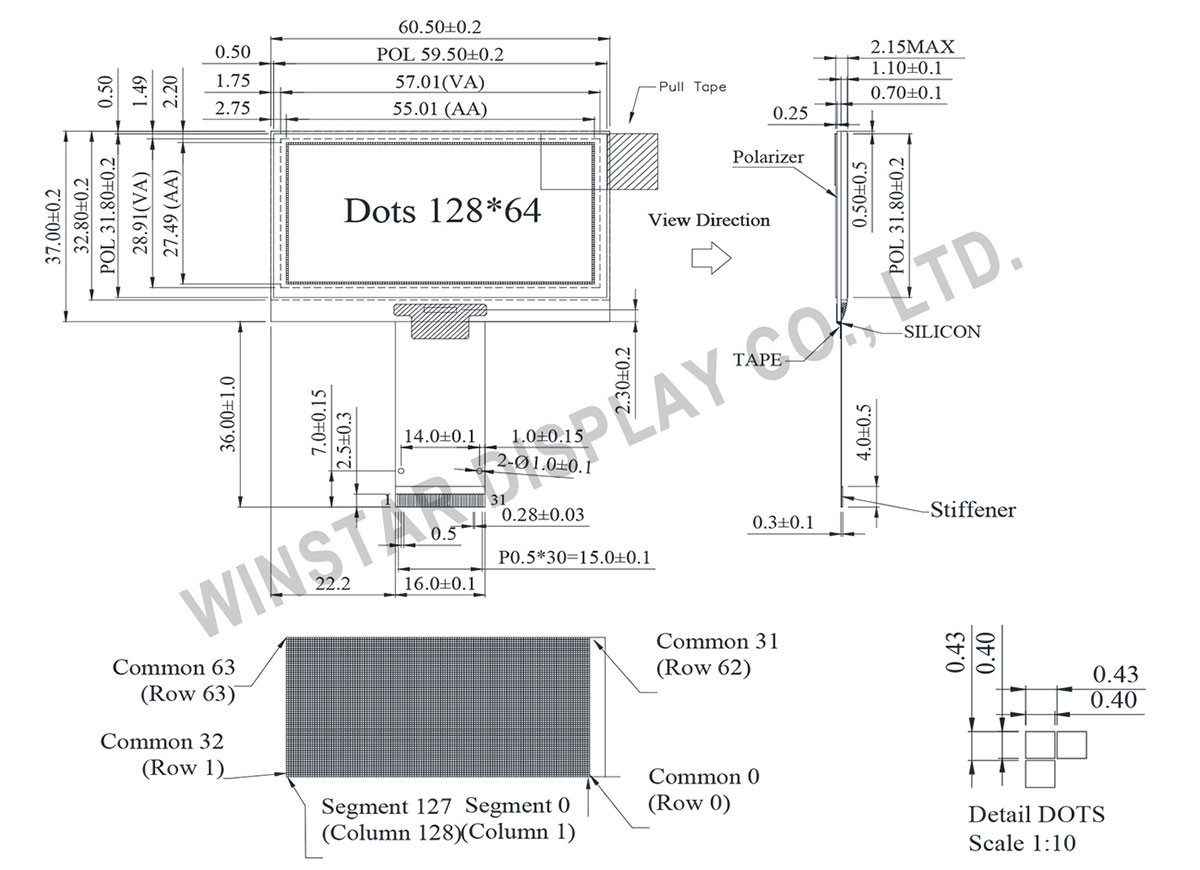 2.42 OLED Graphic Display 128x64 - WEO012864G