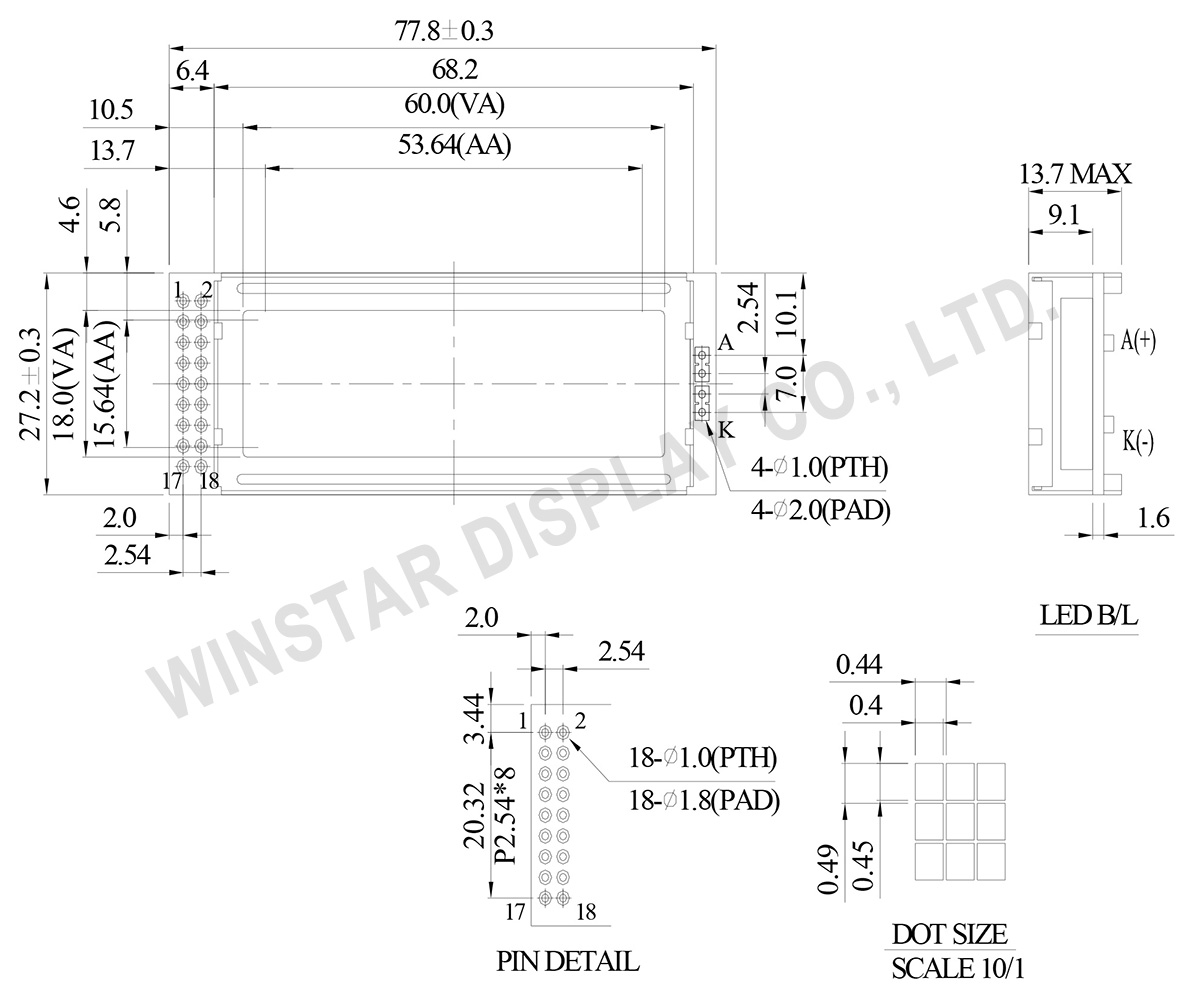 Winstar Special Offer - 122x32 Graphic Display - WG12232O-TML-N-A