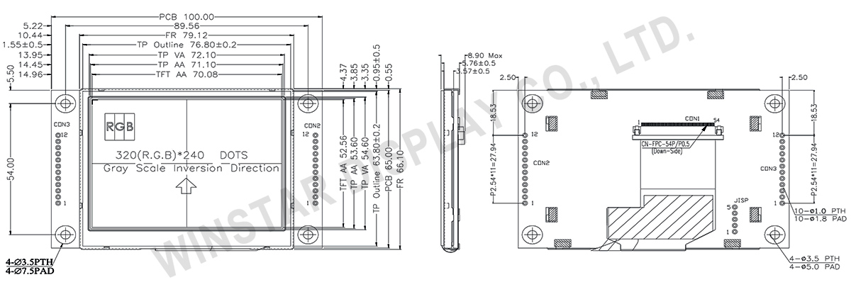 Winstar 3.5" All in One TFT LCD Displays - Clever System