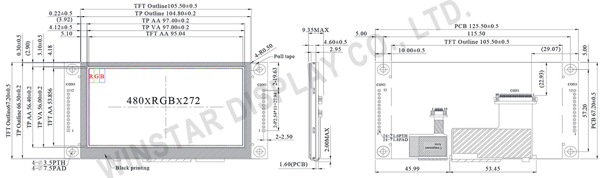 UART TFT, UART TFT LCD, UART TFT Display- WF43MTIBEDRGD
