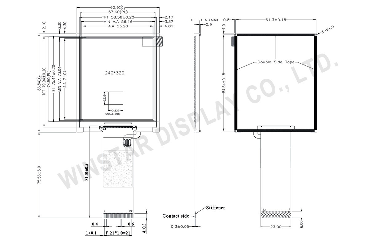 3.5" Mono TFT LCD (Wide Temperature)