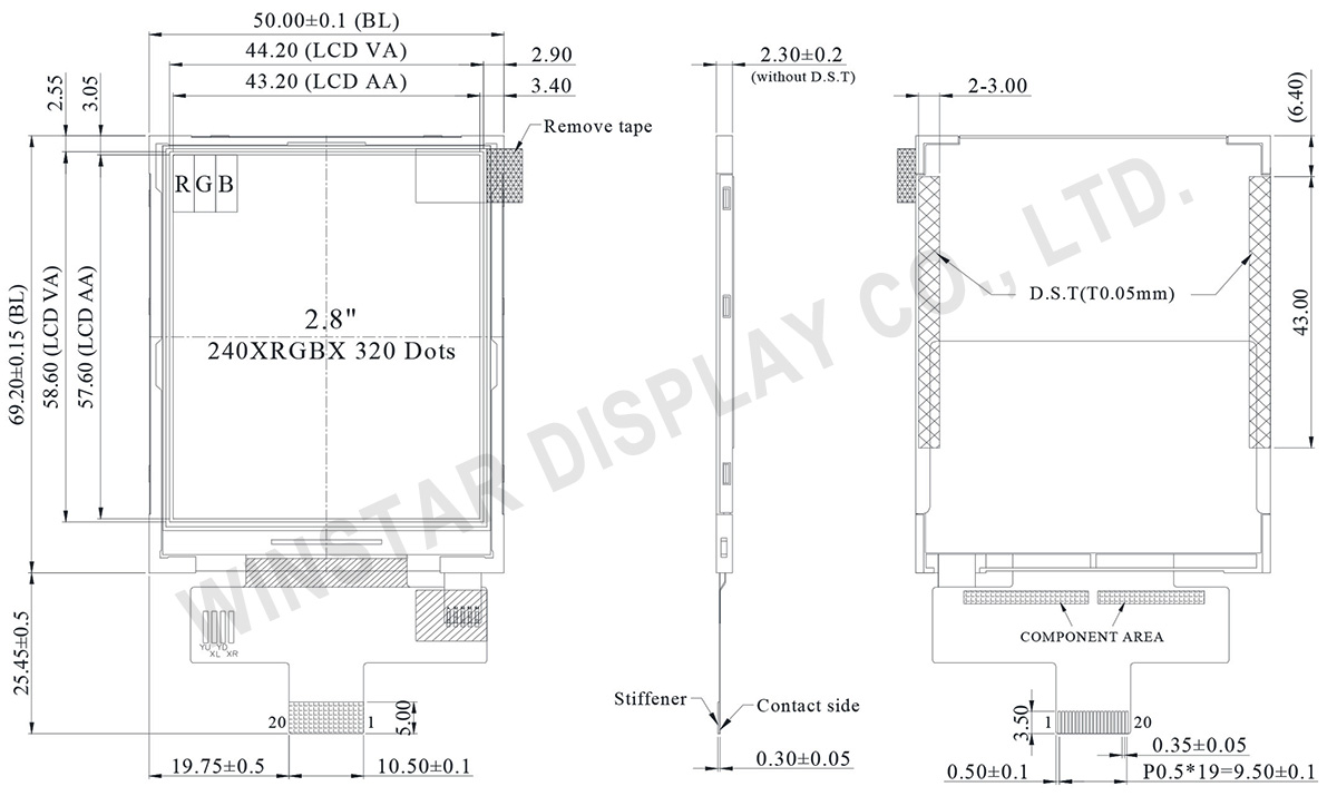 2.8" TFT SPI 240x320, 2.8 inch SPI Interface TFT Color Display - WF28GTLAJDNN0 - Winstar
