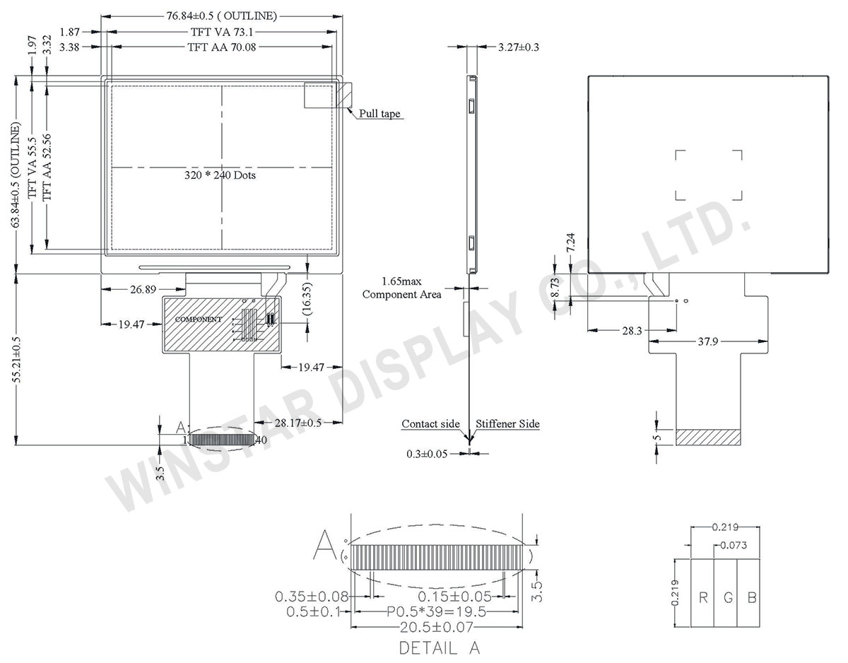 Winstar TFT LCD Modules 3.5" - WF35YTIACDNN0