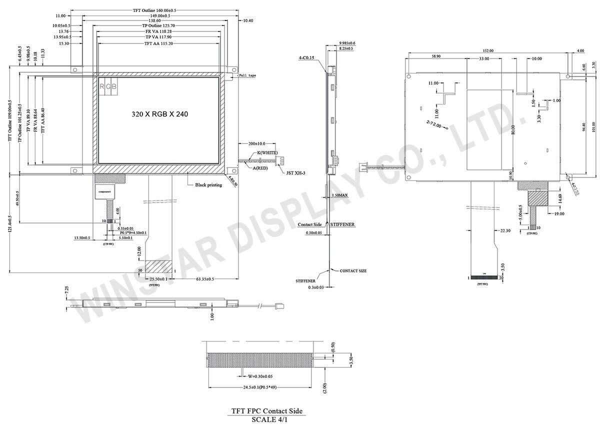 5.7 inch PCAP TFT LCD Display Module - WF57BTIACDNGE