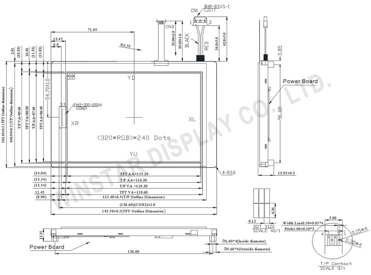 5.7 Resistive Touch Screen Color LCD Module - WF57CTLECDNT0 - Winstar