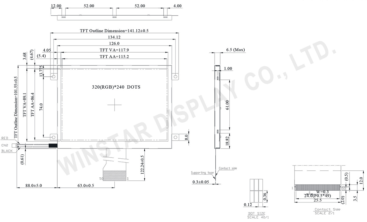 WF57ETIACDNN0 - TFT LCD Modules 320 x 240