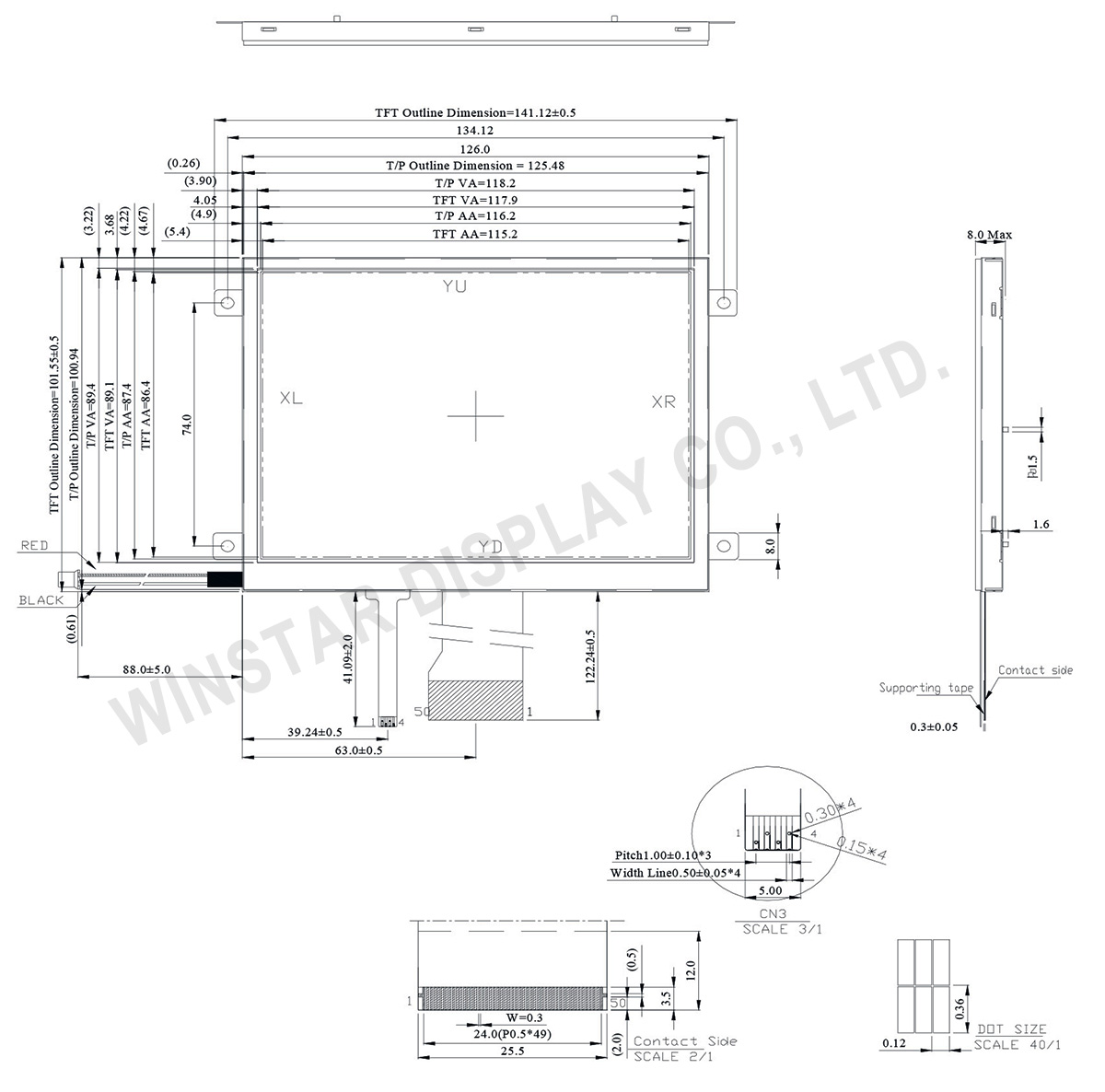 WF57ETIACDNT0 - 5.7" RTP Touch Screen TFT LCD Module