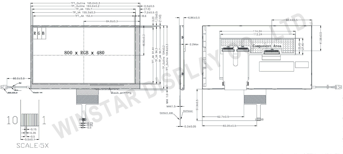 Standard PCAP Touch TFT LCD Modules 7" - WF70HTIAGDNC0