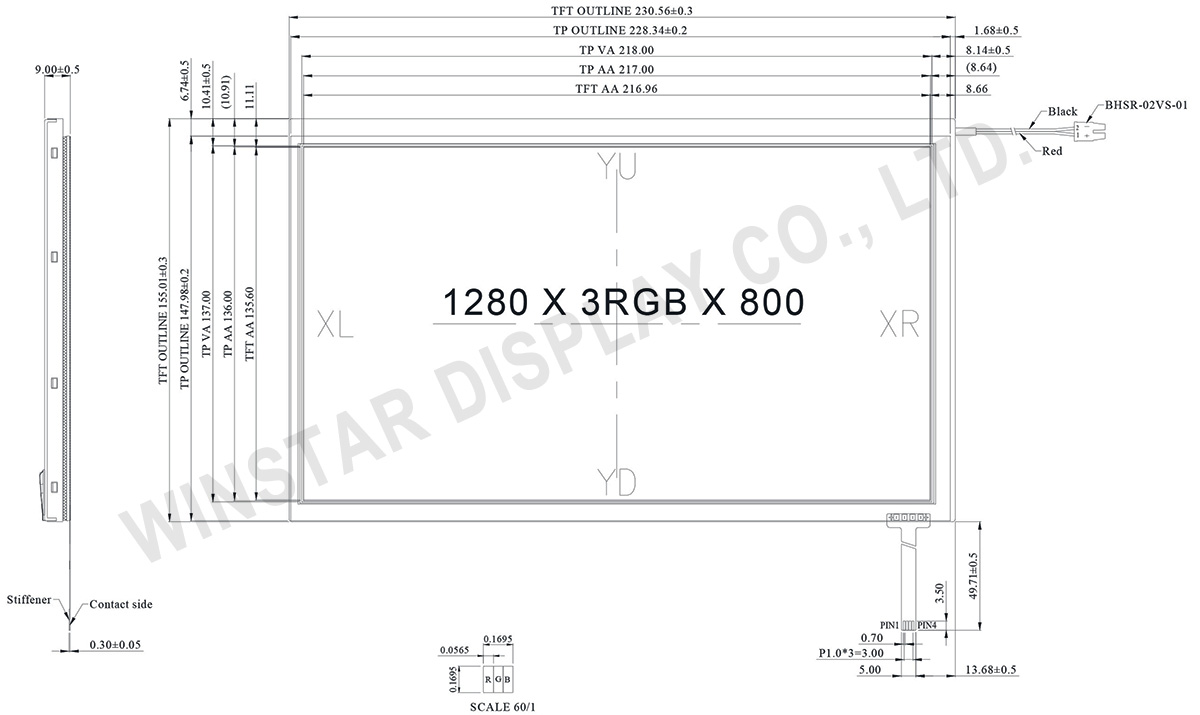 1280x800 Display, 1280x800 IPS, 1280x800 LCD, 1280x800 Resolution 1280x800 Touch Screen 10.1- WF101FSYAPLNT0