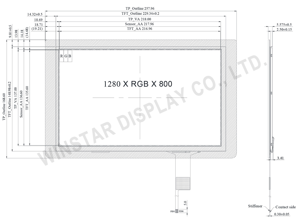 IPS LCD Capacitive Touchscreen, IPS Capacitive Touchscreen TFT, Capacitive LCD - WF101GTYAPLNG0