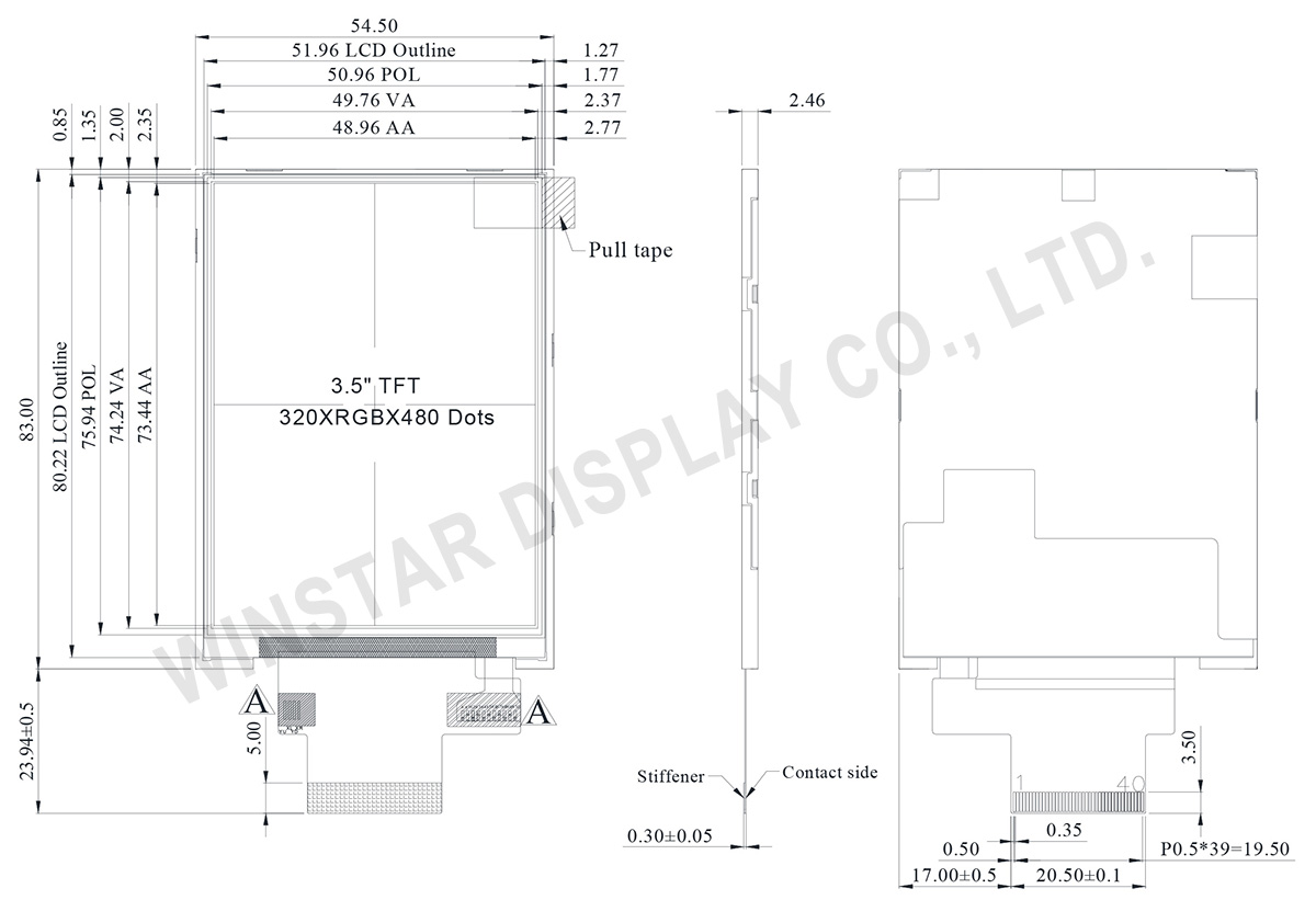 3.5" TFT IPS LCD Display - WF35UTYAIDNN0