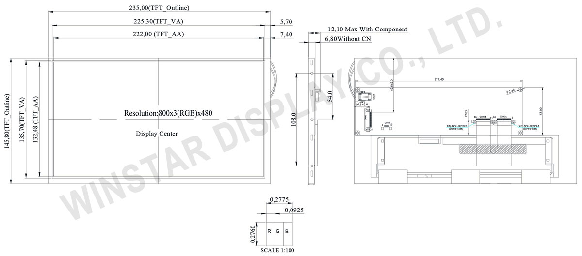10.2" TFT Module + TFT LCD Controller Board - WF102PTIFGDBN0