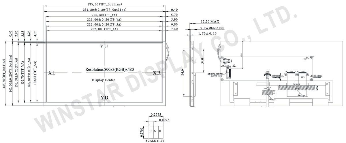 WF102QTIFGDBT0 - TFT with TFT LCD Controller Board 10.2