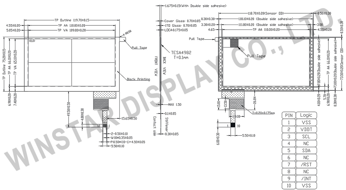 5 inch Touch Screen, 5 inch Touch Panel - Winstar Display